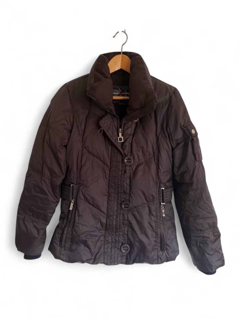 ZeroXposur Chocolate Brown Down Fill Puffer Jacket Coat S